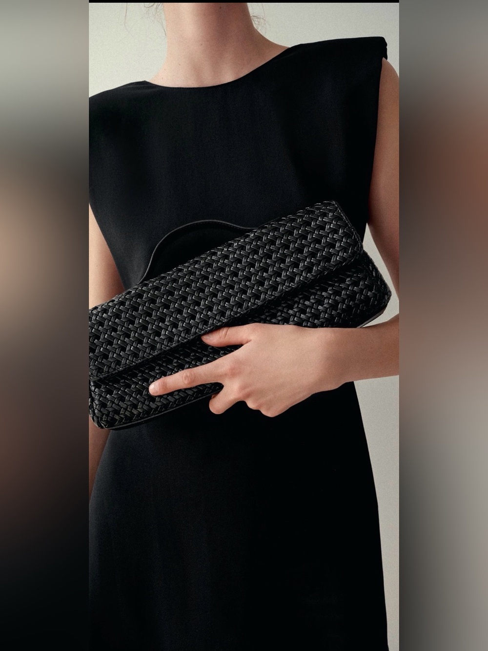 ZARA Black Woven Envelope Bag NWT Brand new